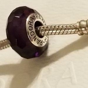 PANDORA SMOKY TOPAZ FASCINATOR FACETED BEAD CHA